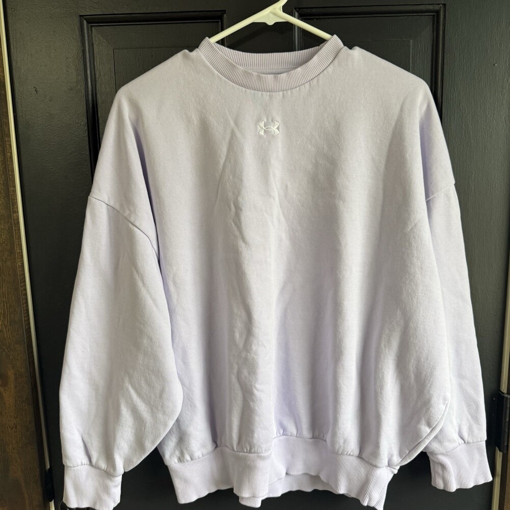 Under Armour Sweatshirt Rival Fleece Oversize Crew Women's Size Small Lilac